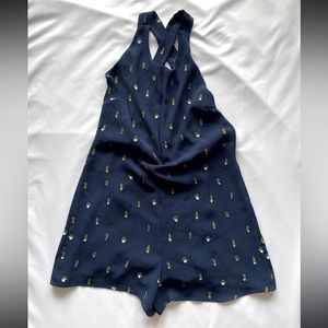 Women’s Navy Blue Cactus Print Romper